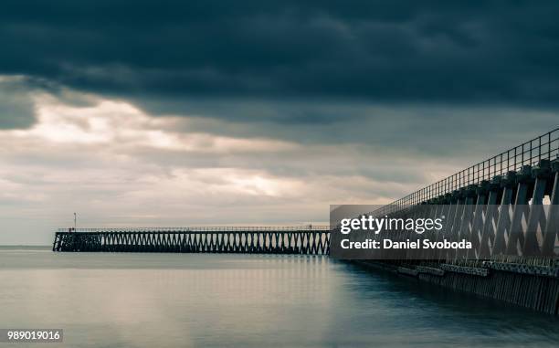 blyth pier - blyth stock pictures, royalty-free photos & images