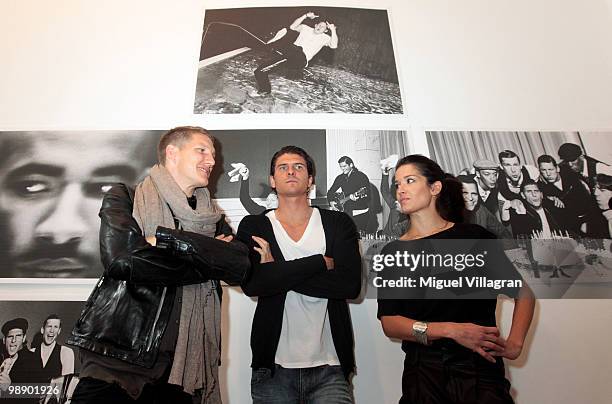 Viktoria Strehle and German football players Bastian Schweinsteiger and Mario Gomez attend the Strenesse book presentation 'Die Spieler' by German...