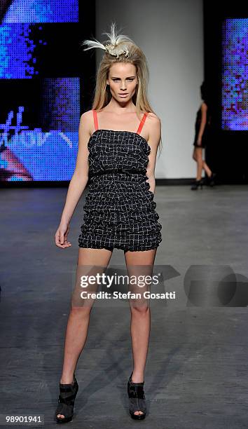 Model showcases designs on the catwalk during the Annah Stretton collection show on the fifth and final day of Rosemount Australian Fashion Week...