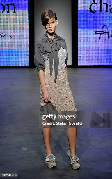 Model showcases designs on the catwalk during the Annah Stretton collection show on the fifth and final day of Rosemount Australian Fashion Week...