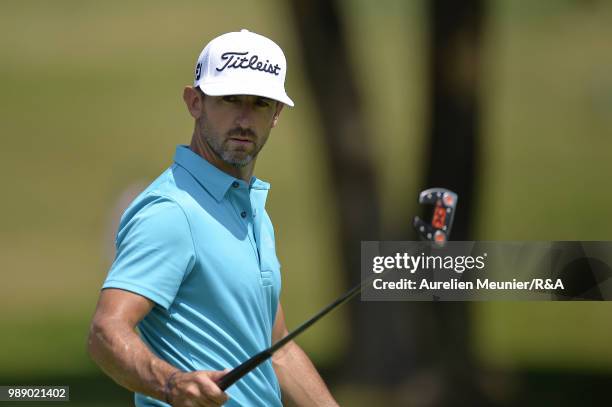 Wade Ormsby of Australia reacts during The Open Qualifying Series part of the HNA Open de France at Le Golf National on July 1, 2018 in Paris, France.