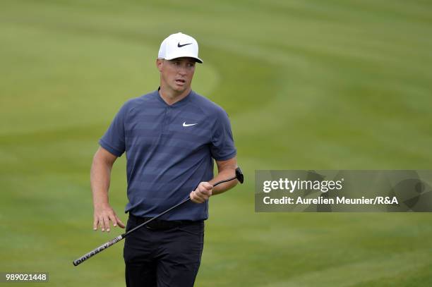 Alex Noren of Sweden reacts during The Open Qualifying Series part of the HNA Open de France at Le Golf National on July 1, 2018 in Paris, France.