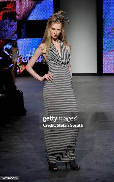 Model showcases designs on the catwalk during the Annah Stretton collection show on the fifth and final day of Rosemount Australian Fashion Week...