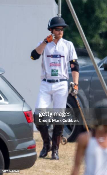 Prince Harry, Duke of Sussex during the Audi Polo Challenge Day 2 at Coworth Park Polo Club on July 01, 2018 in Ascot, England.