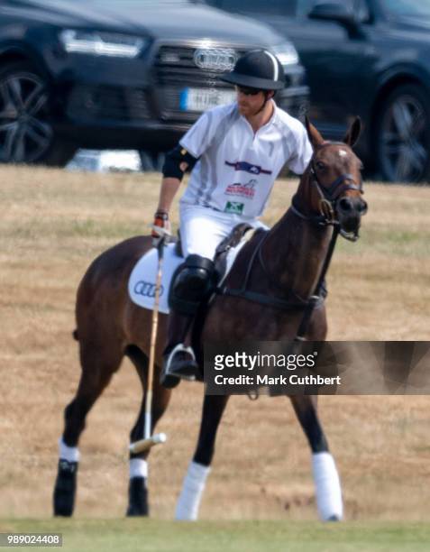 Prince Harry, Duke of Sussex during the Audi Polo Challenge Day 2 at Coworth Park Polo Club on July 01, 2018 in Ascot, England.