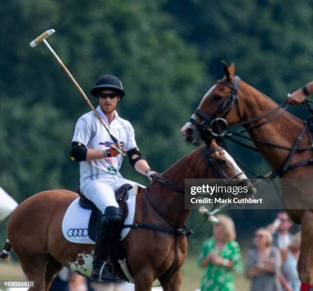 Prince Harry, Duke of Sussex during the Audi Polo Challenge Day 2 at Coworth Park Polo Club on July 01, 2018 in Ascot, England.