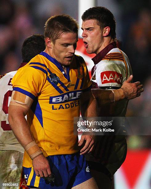 Josh Dugan of Country celebrates after scoring a try during the ARL Origin match between Country and City at Regional Sports Stadium on May 7, 2010...