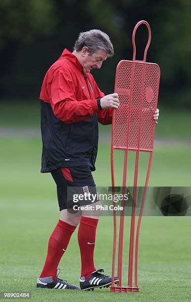 Roy Hodgson at Fulham's training ground at Motspur Park ahead of their Europa Cup Match against Athletico Madrid on May 7, 2010 in London, England.