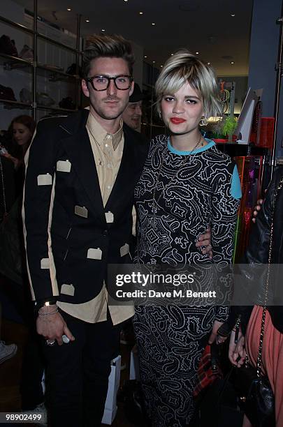 Henry Holland and Pixie Geldof attend the Teen Vogue Handbook UK launch at Marc Jacobs Boutique on May 6, 2010 in London,England.