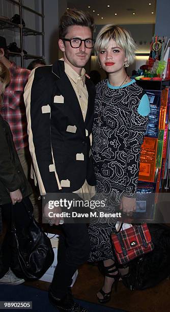 Henry Holland and Pixie Geldof attend the Teen Vogue Handbook UK launch at Marc Jacobs Boutique on May 6, 2010 in London,England.