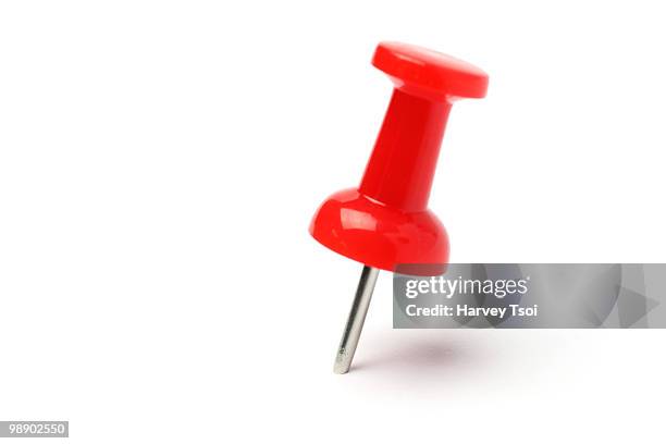 red push pin - push pin stock-fotos und bilder