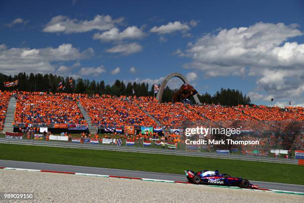 Brendon Hartley of New Zealand driving the Scuderia Toro Rosso STR13 Honda on track during the Formula One Grand Prix of Austria at Red Bull Ring on...