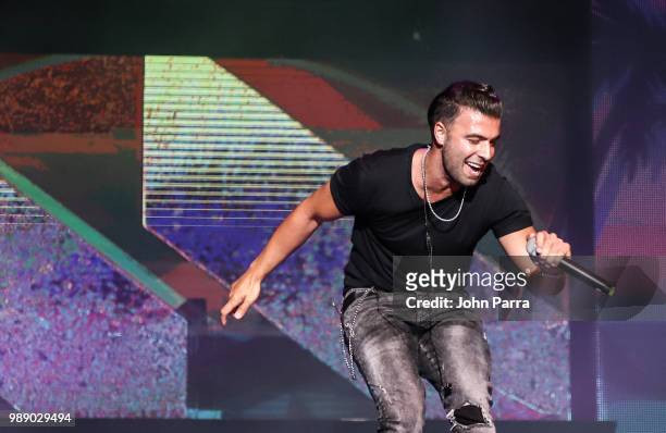 Jen Carlos Canela performs on stage during El Micha Concert at Miami Dade Auditorium on June 30, 2018 in Miami, Florida.