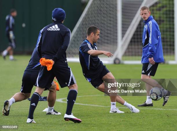 Joe Cole of Chelsea during a training session in action at the Cobham Training Ground on May 7, 2010 in Cobham, England.