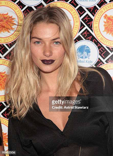 Model Jessica Hart arrives at Kastel for Rosario Dawson's Birthday Party at Trump Soho Hotel on May 6, 2010 in New York City.
