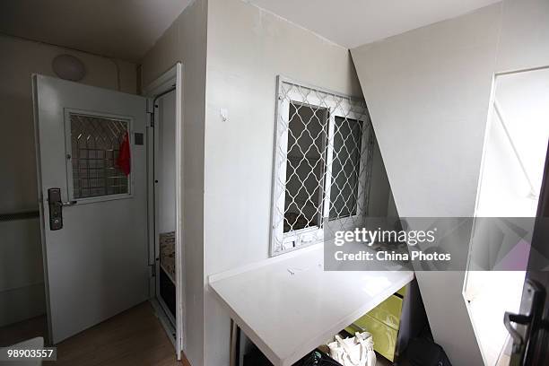 View of a room in the 'deluxe version' of 'Capsule Apartments' newly built by Chinese senior citizen Huang Rixin, a 78-year-old retired engineer, is...