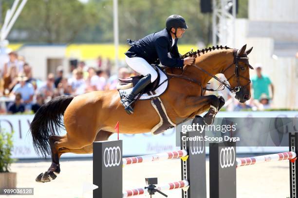 Yves Vanderhasselt riding Jeunesse during the Grand Prix ROLEX powered by AUDI on July 1, 2018 in Knokke-Heist, Belgium.