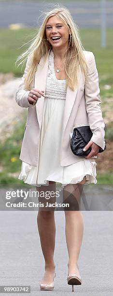 Chelsy Davy smiles as she attends Prince Harry's Pilot Course Graduation at the Army Aviation Centre on May 7, 2010 in Andover, England. The Prince...