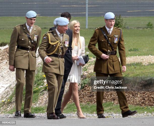 Prince Charles, Prince of Wales, Prince Harry and Chelsy Davy attend Prince Harry's Pilot Course Graduation at the Army Aviation Centre on May 7,...