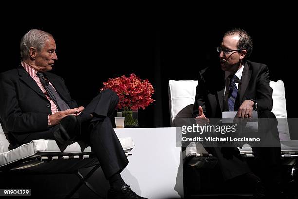 Correspondent Bob Simon is interviewed by Executive Director of the Committee to Protect Journalists Joel Simon during the 2010 Courage Forum with...