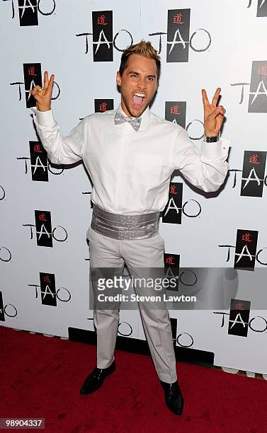Television personality Josh Strickland arrives to celebrate Angel Porrino's 21st birthday at Tao Nightclub at the Venetian on May 6, 2010 in Las...