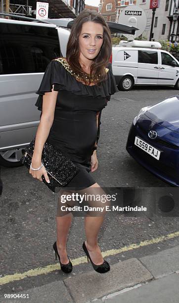 Danielle Lloyd is seen arriving at the Courthouse Hotel for her Baby Shower on May 7, 2010 in London, England.