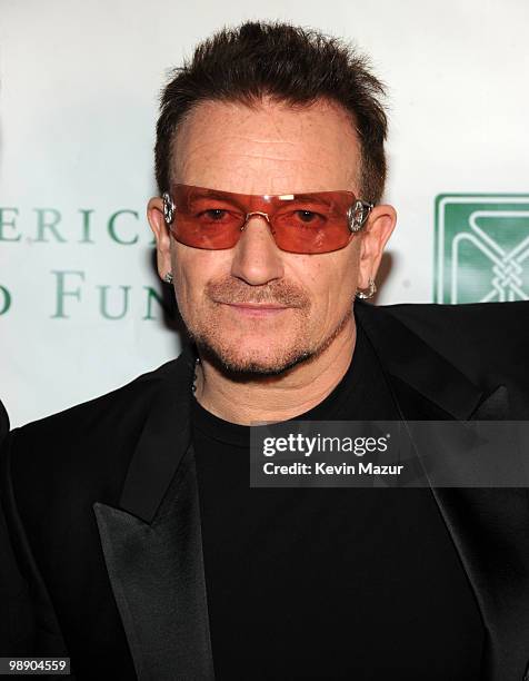 Bono of U2 attends the American Ireland Fund Gala at the Tent at Lincoln Center for the Performing Arts on May 6, 2010 in New York City.
