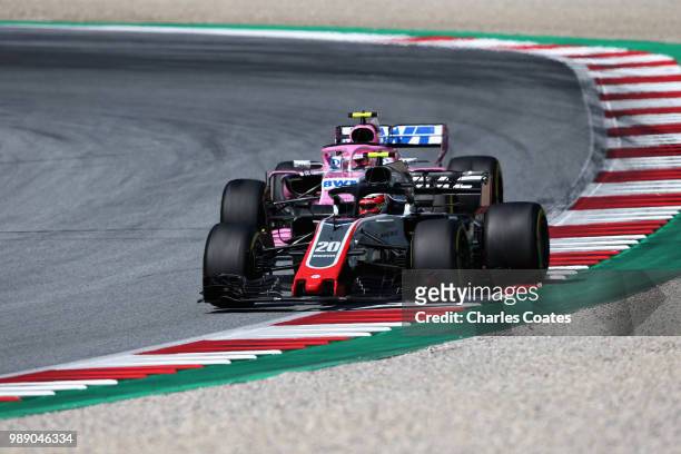 Kevin Magnussen of Denmark driving the Haas F1 Team VF-18 Ferrari on track during the Formula One Grand Prix of Austria at Red Bull Ring on July 1,...