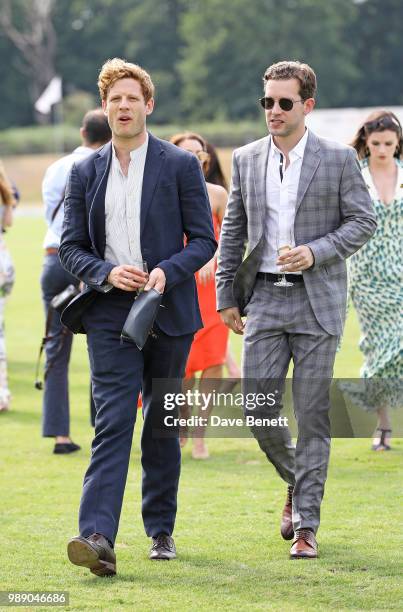 James Norton and Nick Hendrix attend the Audi Polo Challenge at Coworth Park Polo Club on July 1, 2018 in Ascot, England.