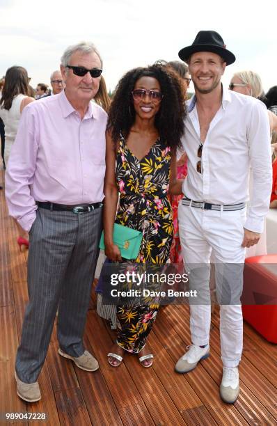 Nick Mason, Beverley Knight and Rick Parfitt Jnr attend the Audi Polo Challenge at Coworth Park Polo Club on July 1, 2018 in Ascot, England.