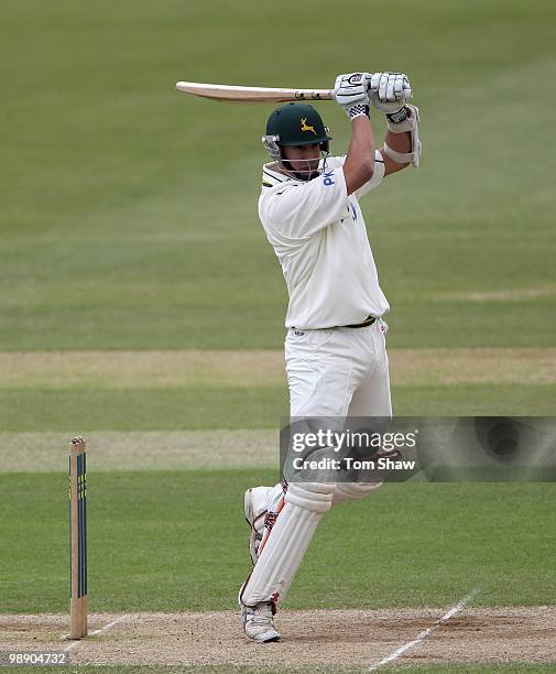 Mark Wagh of Nottinghamshire hits out during the LV County Championship match between Hampshire and Nottinghamshire at The Rose Bowl on May 7, 2010...