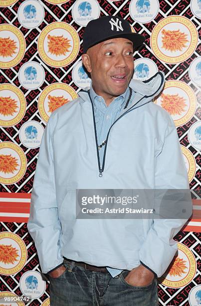 Russell Simmons arrives at Kastel for Rosario Dawson's Birthday Party at Trump Soho Hotel on May 6, 2010 in New York City.