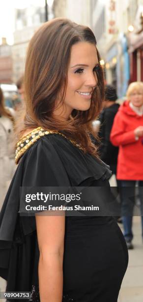 Danielle Lloyd arrives for her baby shower on May 7, 2010 in London, England.