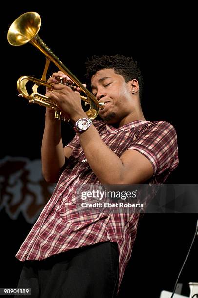 Christian Scott performing at the New Orleans Jazz & Heritage Festival on May 1, 2010 in New Orleans, Louisiana.