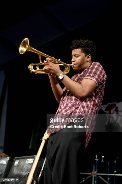 Christian Scott performing at the New Orleans Jazz & Heritage Festival on May 1, 2010 in New Orleans, Louisiana.
