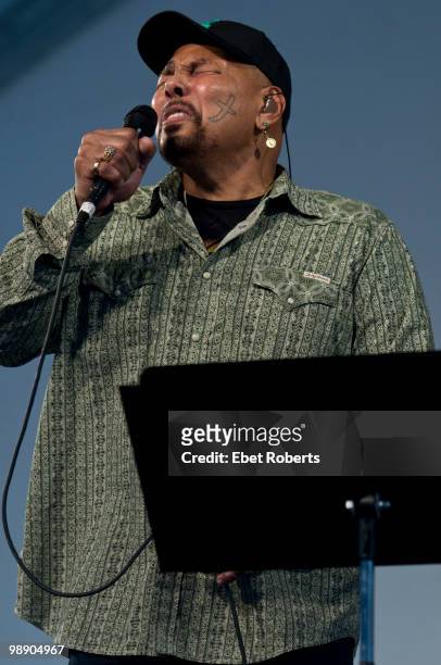 Aaron Neville performing at the New Orleans Jazz & Heritage Festival on May 1, 2010 in New Orleans, Louisiana.