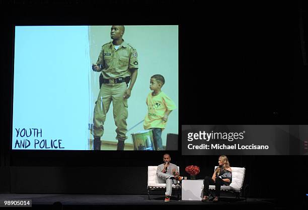 Founder of the AfroReggae Project Jose Junior addresses the audience during the 2010 Courage Forum with Sir Richard Branson & Philippe Petit...