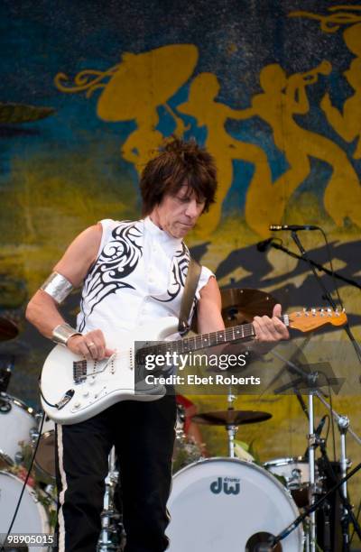 Jeff Beck performing at the New Orleans Jazz & Heritage Festival on May 1, 2010 in New Orleans, Louisiana.