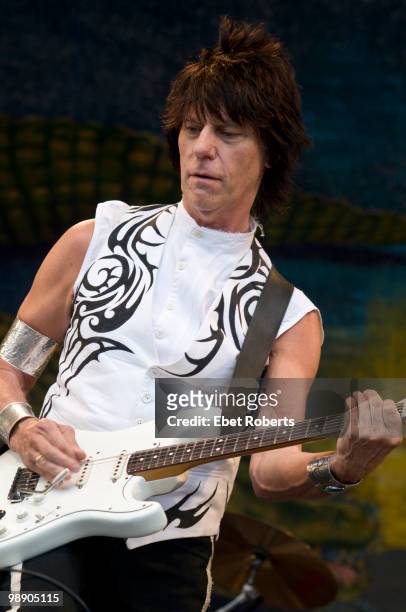 Jeff Beck performing at the New Orleans Jazz & Heritage Festival on May 1, 2010 in New Orleans, Louisiana.