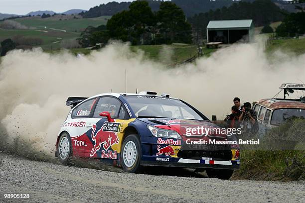 Sebastien Loeb of France and co-driver Daniel Elena of Monaco drive their Citroen C4 Total during Leg1 of the WRC Rally of New Zealand on May 7, 2010...