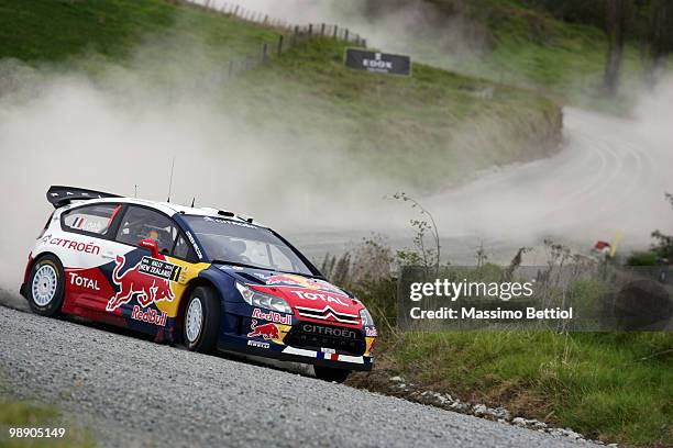 Sebastien Loeb of France and co-driver Daniel Elena of Monaco drive their Citroen C4 Total during Leg1 of the WRC Rally of New Zealand on May 7, 2010...