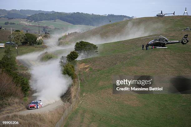 Sebastien Loeb of France and co-driver Daniel Elena of Monaco drive their Citroen C4 Total during Leg1 of the WRC Rally of New Zealand on May 7, 2010...