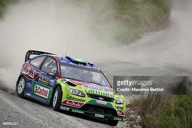 Jari Matti Latvala of Finland and co-driver Mikka Anttila of Finland drive their BP Abu Dhabi Ford Focus during LEG1 of the WRC Rally of New Zealand...