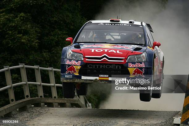 Daniel Sordo of Spain and co-driver Marc Marti of Spain drive their Citroen C4 Total during Leg1 of the WRC Rally of New Zealand on May 7, 2010 in...