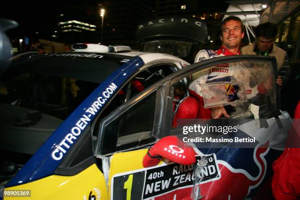Sebastien Loeb of France in the last service area at the end of Leg1 of the WRC Rally of New Zealand on May 7, 2010 in Whangarei, New Zealand.