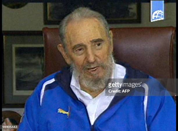 Grab from a video shot on August 22, 2009 and released by the Cuban TV on August 23, 2009 in Havana of Cuban leader Fidel Castro. Castro, who is...