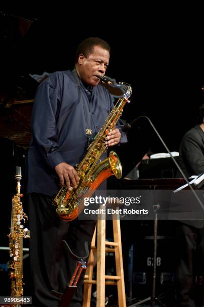 Wayne Shorter performing at the New Orleans Jazz & Heritage Festival on May 2, 2010 in New Orleans, Louisiana.