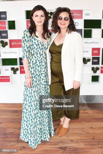 Aisling Bea and Hannah James-Scott attend the Audi Polo Challenge at Coworth Park Polo Club on July 1, 2018 in Ascot, England.