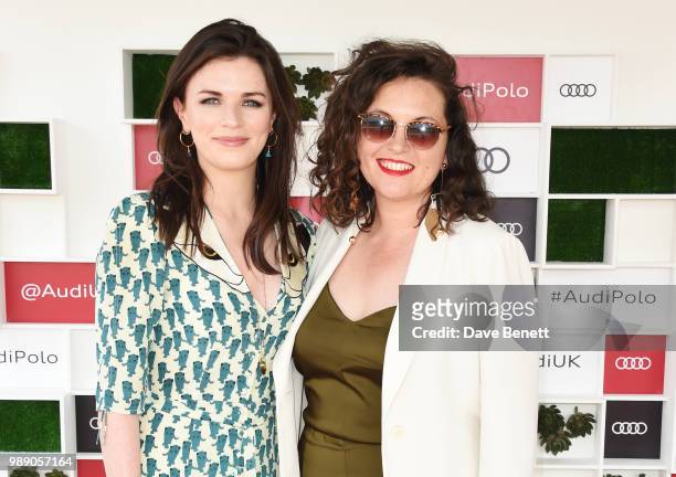 Aisling Bea and Hannah James-Scott attend the Audi Polo Challenge at Coworth Park Polo Club on July 1, 2018 in Ascot, England.