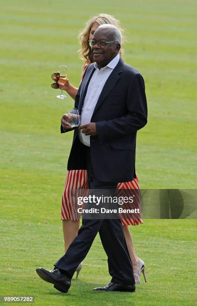 Sir Trevor McDonald attends the Audi Polo Challenge at Coworth Park Polo Club on July 1, 2018 in Ascot, England.